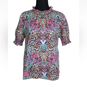 J. Crew Liberty Puff Sleeve Top in Elm House Floral XS Extra Small Floral Ruffle